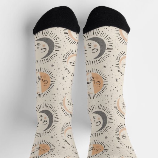 Bohemisches Sonnenmuster - Boho Socken (Oben)