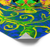 Bohemisches Stamm Mandala Tile aus Hartglas Poster (Ecke)