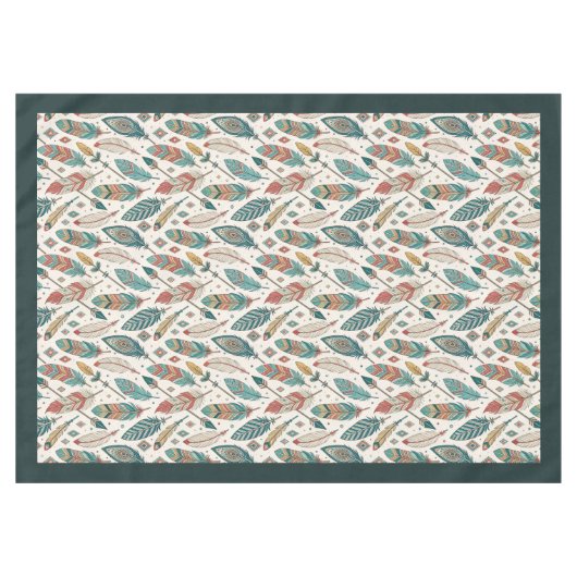Bohemisches Tablettentuch mit PfeilFedern Tischdecke (Vorderseite (Horizontal))