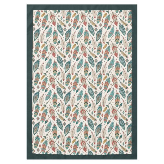 Bohemisches Tablettentuch mit PfeilFedern Tischdecke (Vorderseite)