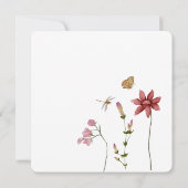 Bohemisches Tee-Party Baby in Blütendusche Einladung (Rückseite)