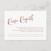 Bohemisches Terracotta Brautparty Rezept Begleitkarte (Vorderseite)