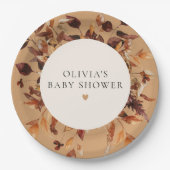 Bohemisches Terracotta Fall Floral Baby Duschpapie Pappteller (Vorderseite)