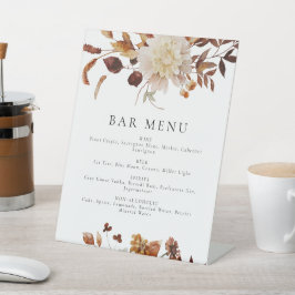 Bohemisches Terracotta Fall Floral Bar Menu Sockelschild