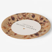 Bohemisches Terracotta Fall Floral Brautparty Pappteller (Schrägansicht)