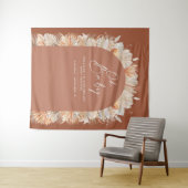 Bohemisches Terracotta-Pampas-Gras-Brautparty Wandteppich (Beispiel (Horizontal))