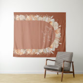 Bohemisches Terracotta-Pampas-Gras-Brautparty Wandteppich (Beispiel (Horizontal))