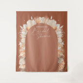 Bohemisches Terracotta-Pampas-Gras-Brautparty Wandteppich (Vorderseite)