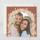 Bohemisches Terracotta Pampas Gras Stilftige Hochz Save The Date (Rückseite)