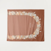 Bohemisches Terracotta Pampas Gras Stilftige Hochz Wandteppich (Vorderseite (Horizontal))