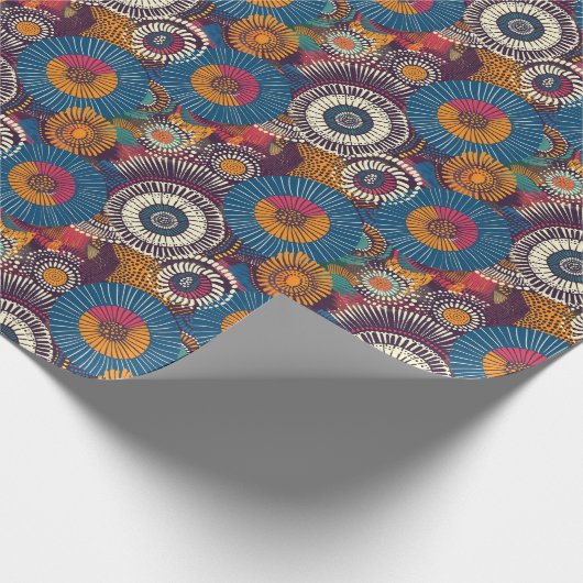 Bohemisches Tribal-Abstraktes Muster - lebendiges  Geschenkpapier (Ecke)