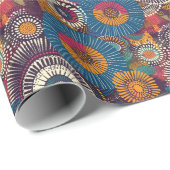 Bohemisches Tribal-Abstraktes Muster - lebendiges  Geschenkpapier (Rolleneckpunkt)