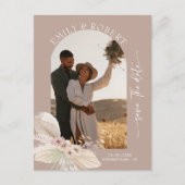 Bohemisches tropisches Personalisiertes Foto Save Postkarte (Vorderseite)