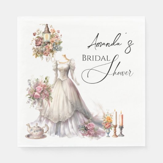 Bohemisches Viktorianisches Hochzeitskleid Tee Bra Serviette (Vorderseite)