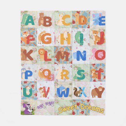 Bohemisches Vintag personalisieren Fleecedecke (Vorderseite)