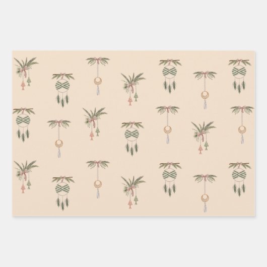 Bohemisches Weihnachtsfest Geschenkpapier Set (Vorderseite 3)