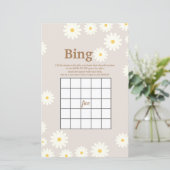 Bohemisches White Daisy Watercolor Bingo Game (Stehend Vorderseite)