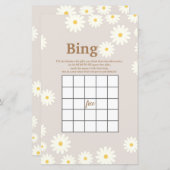 Bohemisches White Daisy Watercolor Bingo Game (Vorne/Hinten)