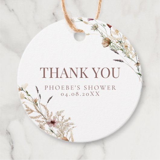 Bohemisches Wildblume Brautparty Geschenkanhänger (Vorderseite)