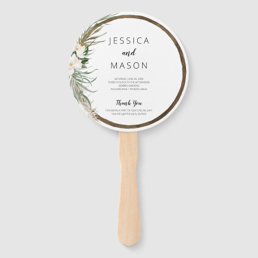 Bohemisches Wreath Wedding Fan Programm Fächer (Vorderseite)