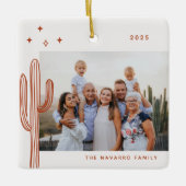 Bohemisches Wüstenkaktus-Foto Keramikornament (Vorderseite)