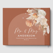 Bohenian boho Rost Terracotta Hochzeit mr und mrs Gästebuch (Rückseite)