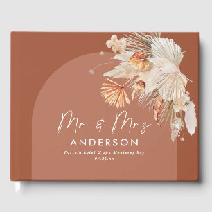 Bohenian boho Rost Terracotta Hochzeit mr und mrs  Gästebuch