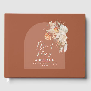 Bohenian boho Rost Terracotta Hochzeit mr und mrs Gästebuch