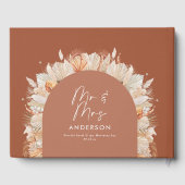 Bohenian boho Rost Terracotta Hochzeit mr und mrs Gästebuch (Rückseite)
