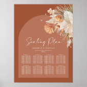 Bohenian Boho Rost Terracotta Hochzeitsplanung Poster (Vorne)