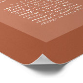 Bohenian Boho Rost Terracotta Hochzeitsplanung Poster (Ecke)