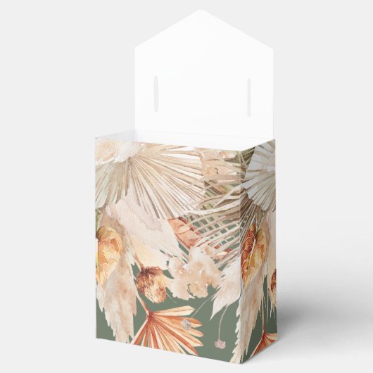 Bohenian boho Salbei, grünes Brautparty askew Geschenkschachtel (Geöffnet)