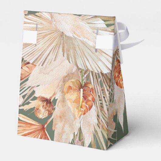 Bohenian boho Salbei, grünes Brautparty askew Geschenkschachtel (Rückseite)