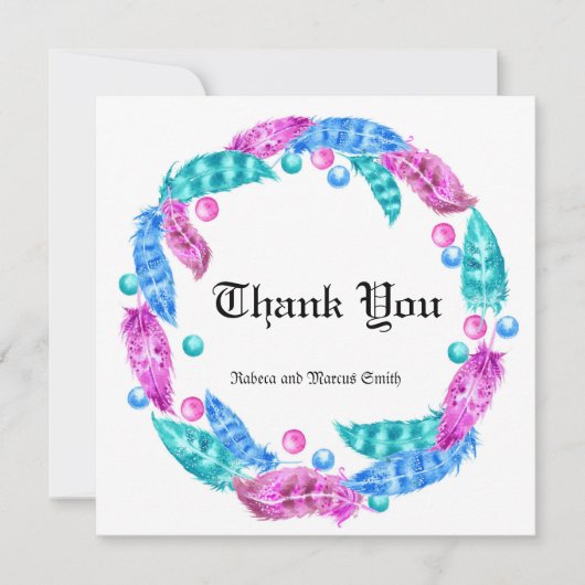 Bohenkranz, Eleganz lebhafter Farben Dankeskarte (Vorderseite)