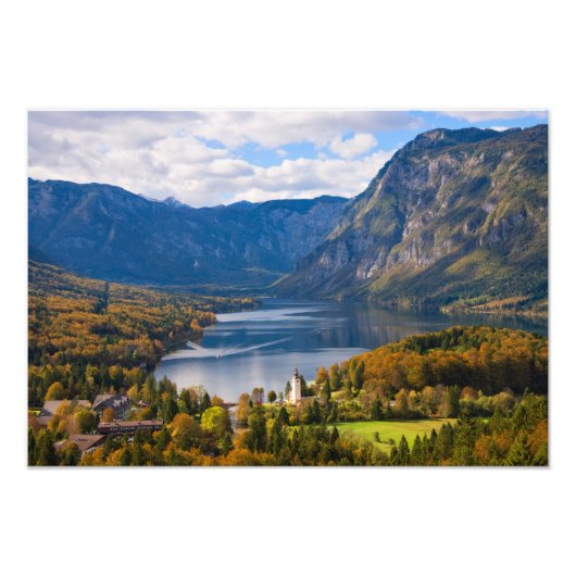 Bohinj-See in Slowenien im Herbst Fotodruck (Vorne)