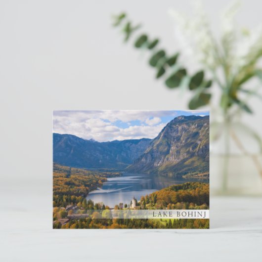 Bohinj-See in Slowenien im Herbst Postkarte (Stehend Vorderseite)