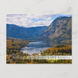Bohinj-See in Slowenien im Herbst Postkarte