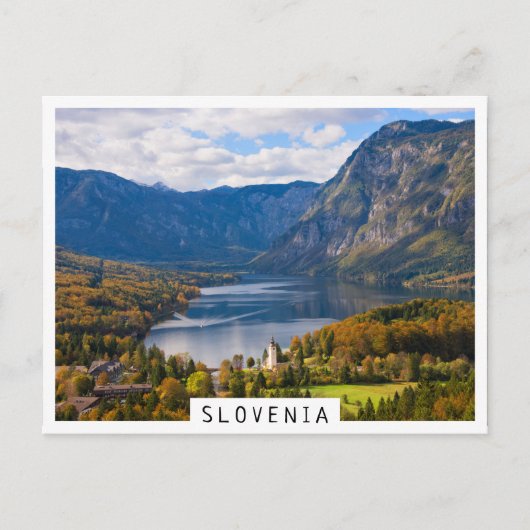 Bohinj-See in Slowenien im Herbst Postkarte (Vorderseite)