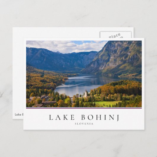 Bohinj-See in Slowenien im Herbst Postkarte (Vorne/Hinten)