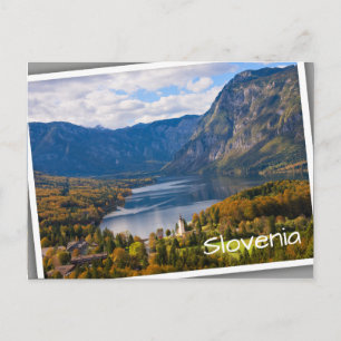 Bohinj-See in Slowenien im Herbst Postkarte