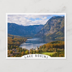 Bohinj-See in Slowenien im Herbst Postkarte