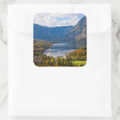 Bohinj-See in Slowenien im Herbst Quadratischer Aufkleber (Tasche)