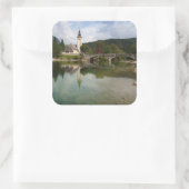 Bohinj See mit Kirche in Slowenien Aufkleber (Tasche)