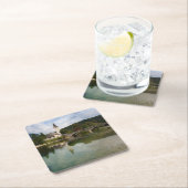 Bohinj See mit Kirche in Slowenien-Untersetzer Rechteckiger Pappuntersetzer (Vor Ort)