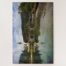 Bohinj See mit Kirchenreflexion in Slowenien Puzzle