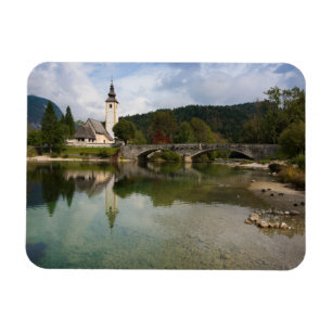 Bohinj See und Kirche, Slowenien-Rechteckmagnet Magnet