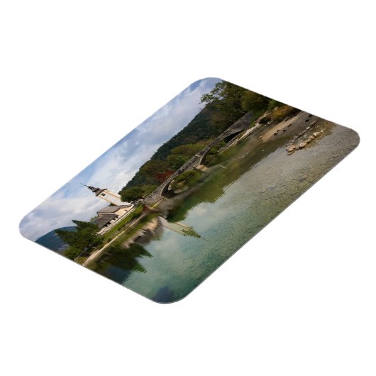 Bohinj See und Kirche, Slowenischer Rechteckmagnet Magnet (Linke Seite)