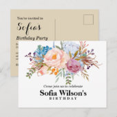 Böhmen, Pfirsiche, Geburtstag Postkarte Einladung (Vorne/Hinten)