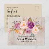 Böhmen, Pfirsiche, Geburtstag Postkarte Einladung (Vorne/Hinten)