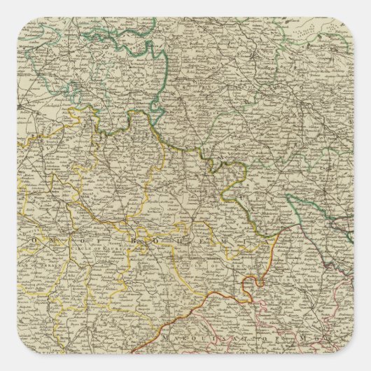 Böhmen, Schlesien, Mähren, Lausitze Quadratischer Aufkleber (Vorderseite)